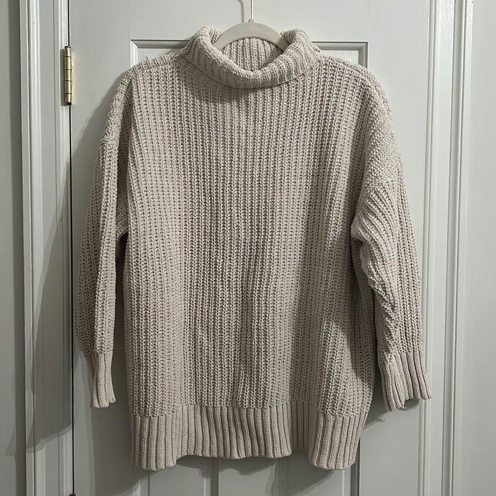 Oversized Chenille Turtleneck Sweater